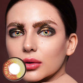 Lentilles de contact colorées sur ordonnance Cosplay Anime rouge marron
